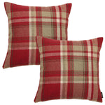 Load image into Gallery viewer, McAlister Textiles Heritage Red + White Tartan 43cm x 43cm Cushion Sets Cushions and Covers Cushion Covers Set of 2 
