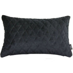 Load image into Gallery viewer, McAlister Textiles Diamond Quilted Black Velvet Cushion Cushions and Covers Cover Only 50cm x 30cm 
