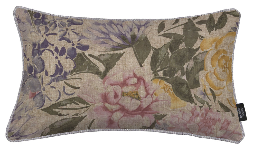 Blooma Purple, Pink and Ochre Floral Pillow