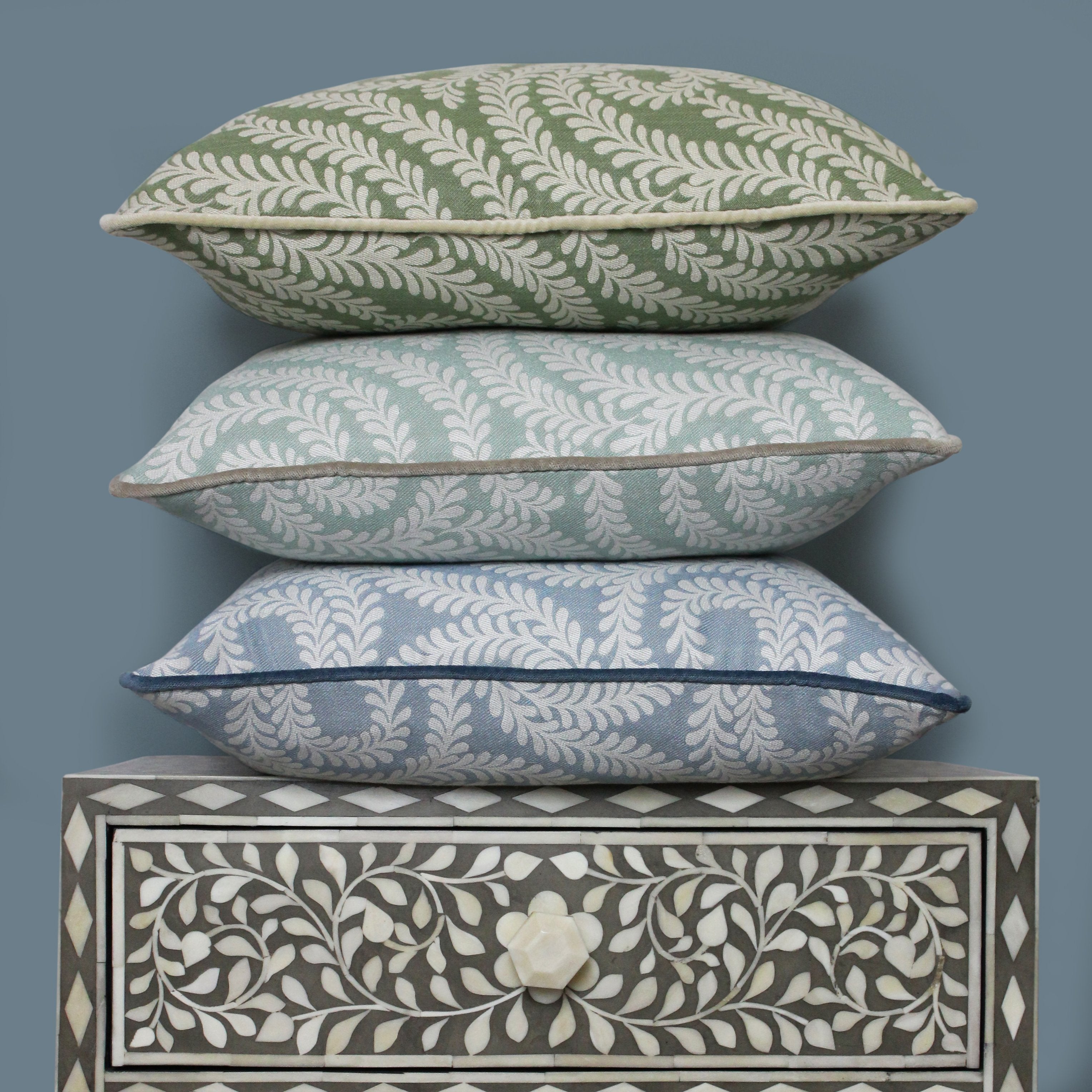 McAlister Textiles Little Leaf Sage Green Cushion Cushions and Covers 