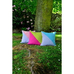 Load image into Gallery viewer, McAlister Textiles Panama Patchwork Lime Green + Fuchsia Pink Cushion Cushions and Covers 
