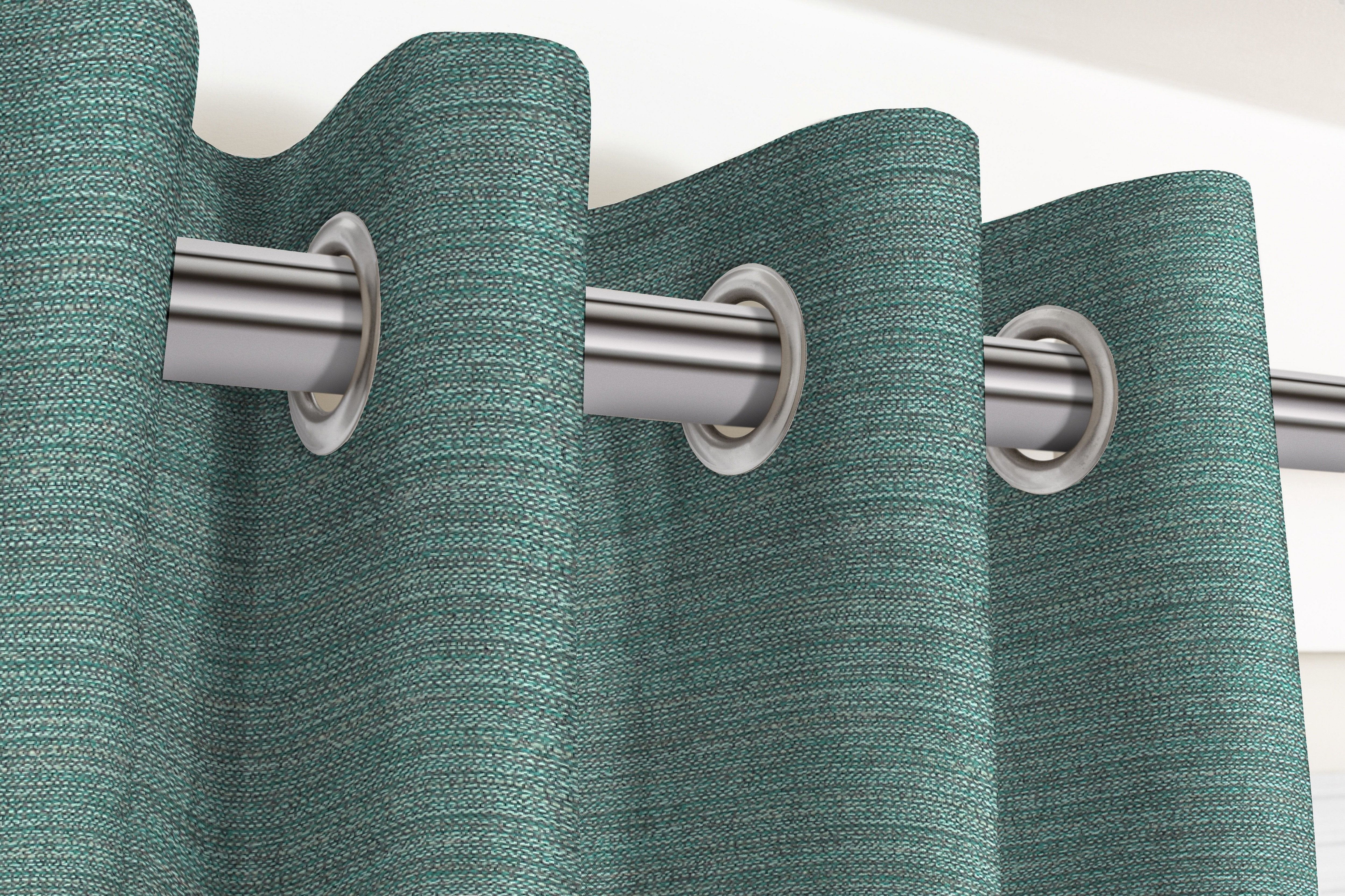 McAlister Textiles Hamleton Teal Textured Plain Curtains Tailored Curtains 