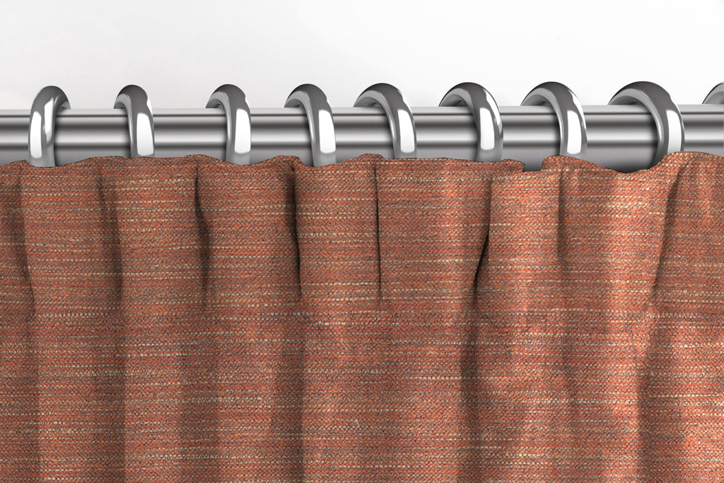 McAlister Textiles Hamleton Terracotta Textured Plain Curtains Tailored Curtains 