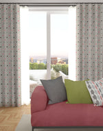 Load image into Gallery viewer, Laila Blush Pink and Grey FR Curtains
