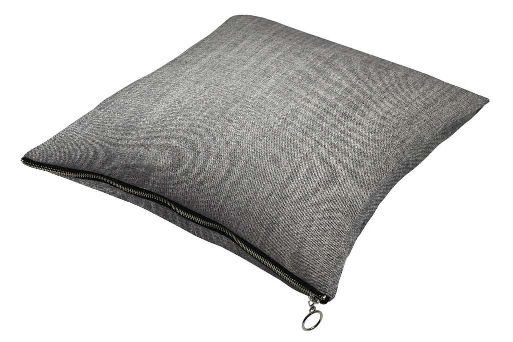 McAlister Textiles Rhumba Zipper Edge Charcoal Grey Linen Cushion Cushions and Covers Cover Only 43cm x 43cm 