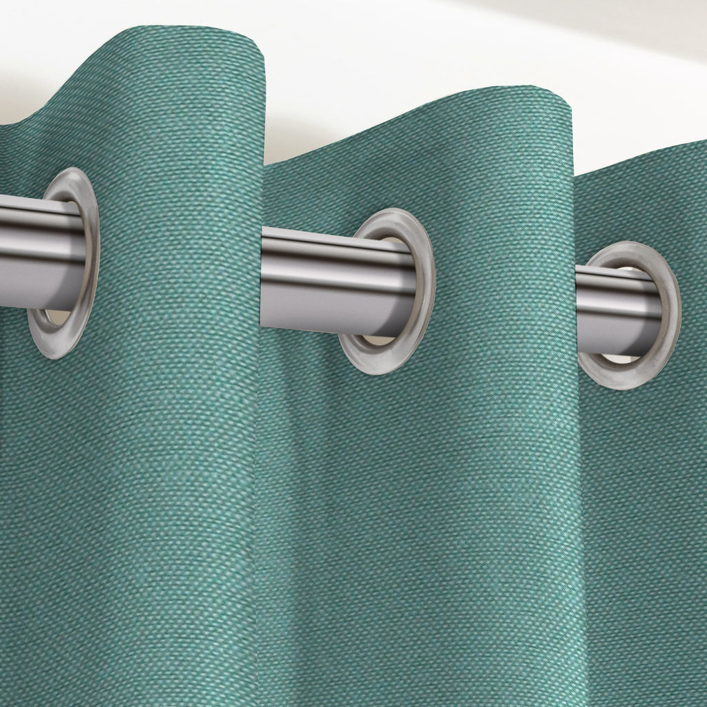 McAlister Textiles Panama Plain Teal Curtains Tailored Curtains 116cm(w) x 137cm(d) (46" x 54") 
