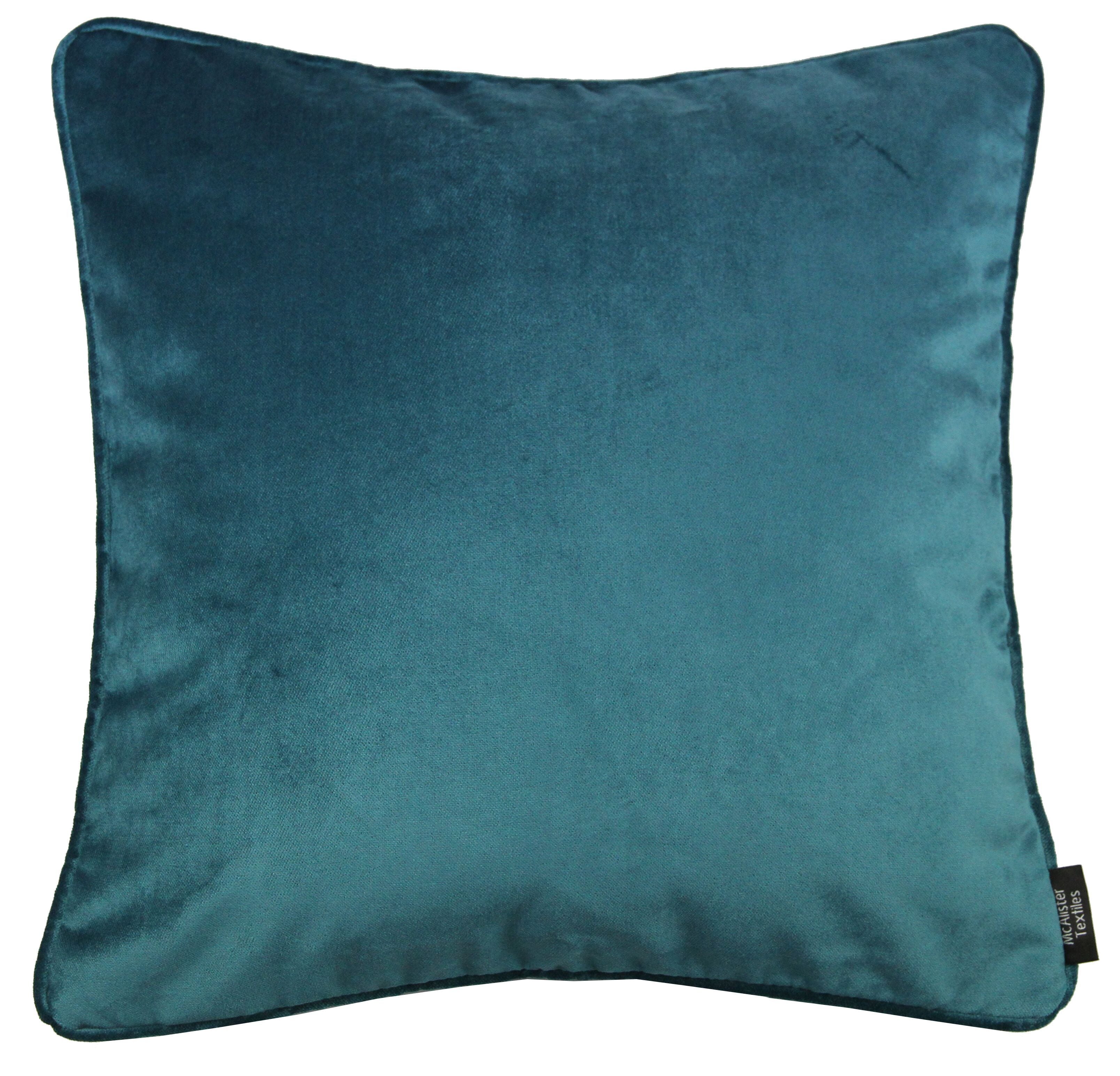 McAlister Textiles Matt Blue Teal Velvet 43cm x 43cm Cushion Sets Cushions and Covers 