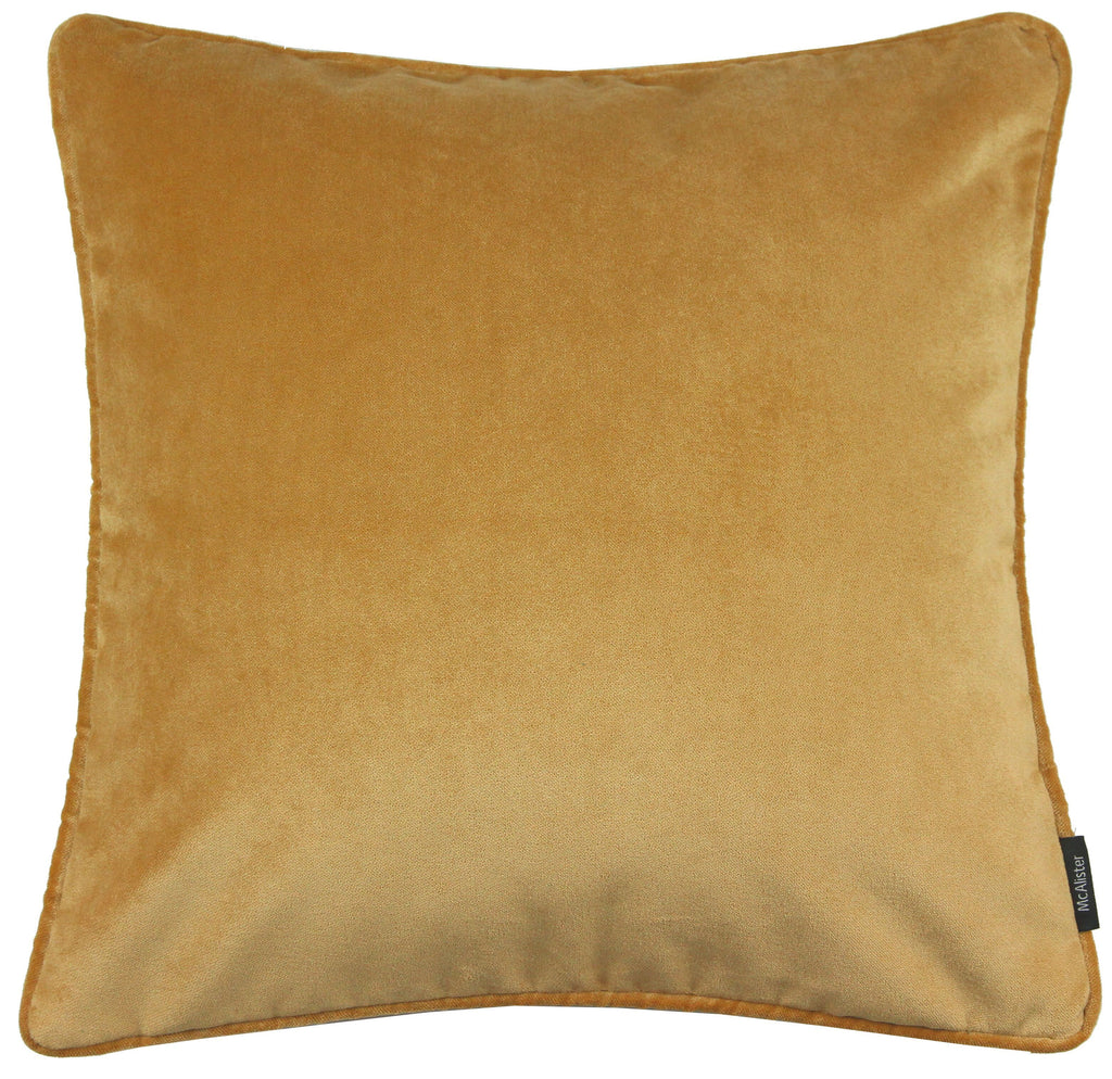 McAlister Textiles Matt Ochre Yellow Velvet 43cm x 43cm Cushion Sets Cushions and Covers 