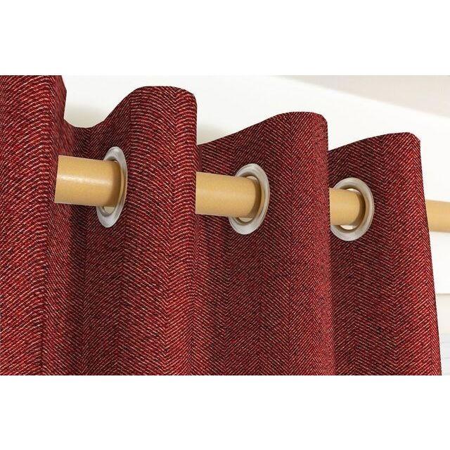 McAlister Textiles Herringbone Red Curtains Tailored Curtains 