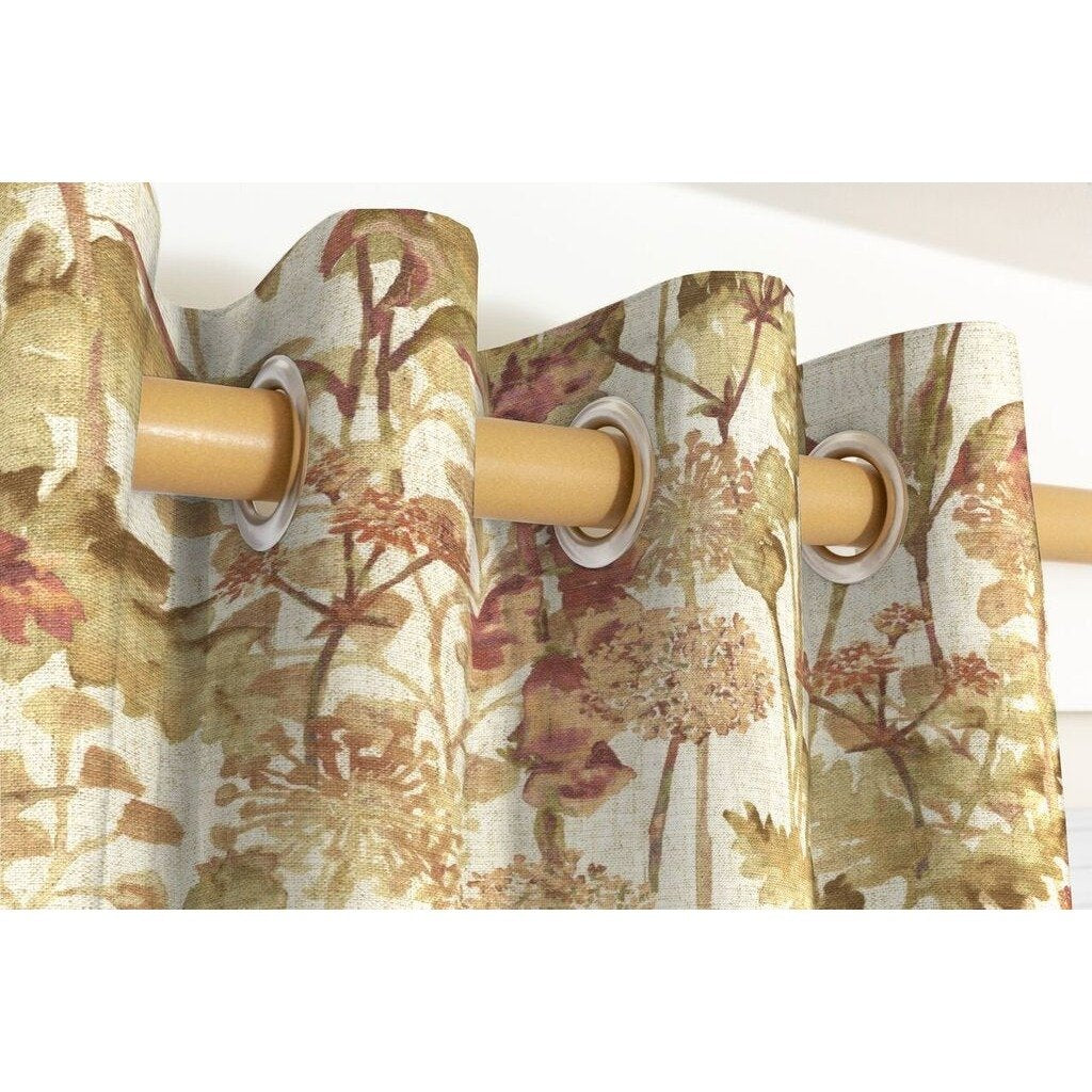 McAlister Textiles Wildflower Burnt Orange Linen Curtains Tailored Curtains 