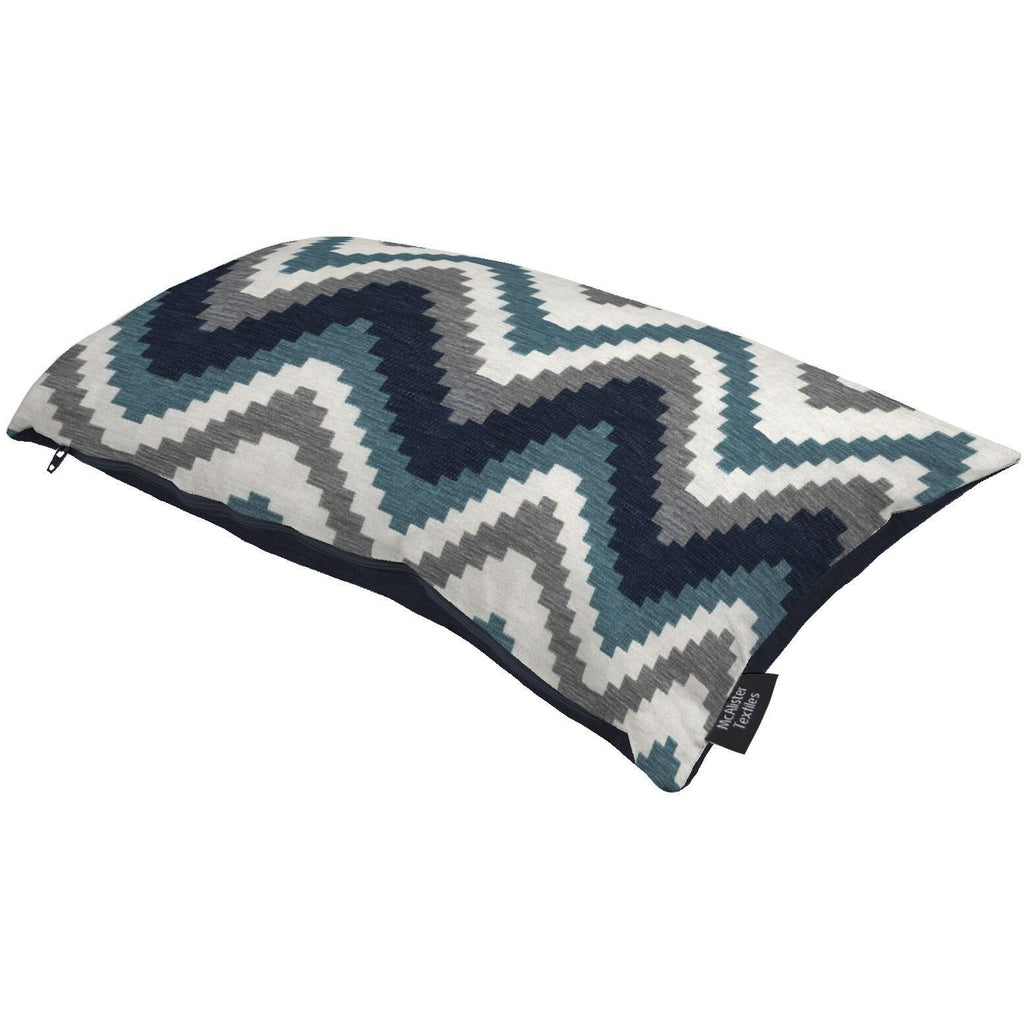 McAlister Textiles Navajo Navy Blue Striped Cushion Cushions and Covers 