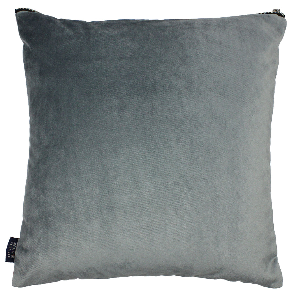 McAlister Textiles Decorative Zipper Edge Pink + Grey Velvet Cushion Cushions and Covers Cover Only 43cm x 43cm 