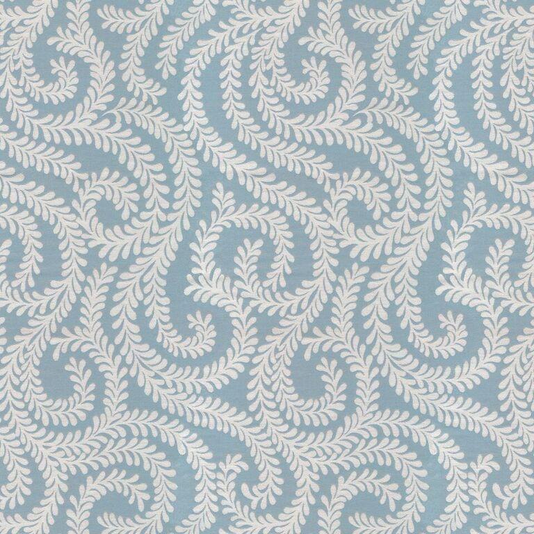 McAlister Textiles Little Leaf Wedgewood Blue Curtains Tailored Curtains 