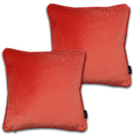 Load image into Gallery viewer, McAlister Textiles Matt Coral Pink Velvet 43cm x 43cm Cushion Sets Cushions and Covers Cushion Covers Set of 2 
