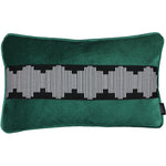 Load image into Gallery viewer, McAlister Textiles Maya Striped Emerald Green Velvet Cushion Cushions and Covers Cover Only 50cm x 30cm 
