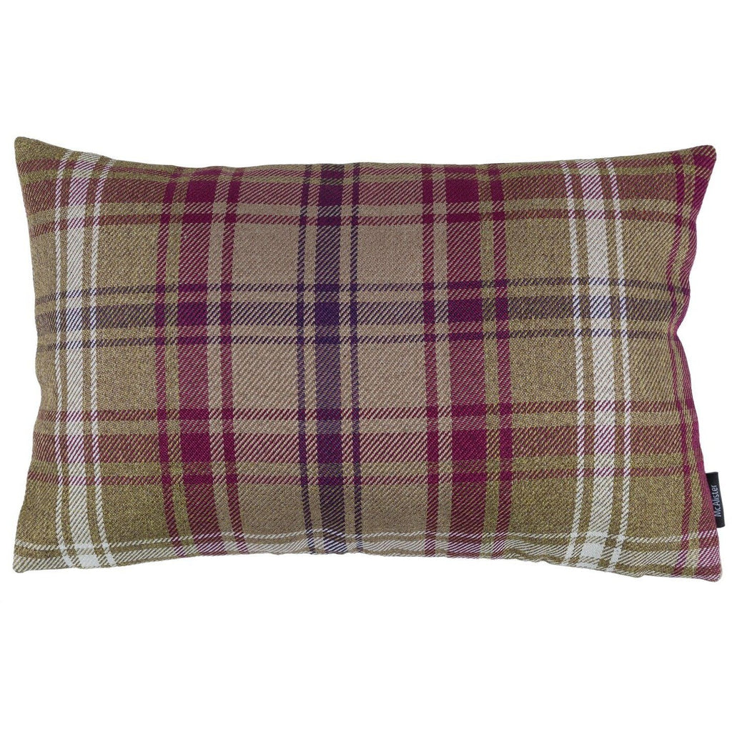 McAlister Textiles Angus Purple + Green Tartan Cushion Cushions and Covers Cover Only 50cm x 30cm 