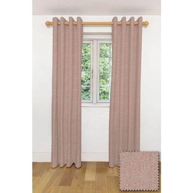 McAlister Textiles Herringbone Lilac Purple Curtains Tailored Curtains 116cm(w) x 182cm(d) (46" x 72") 