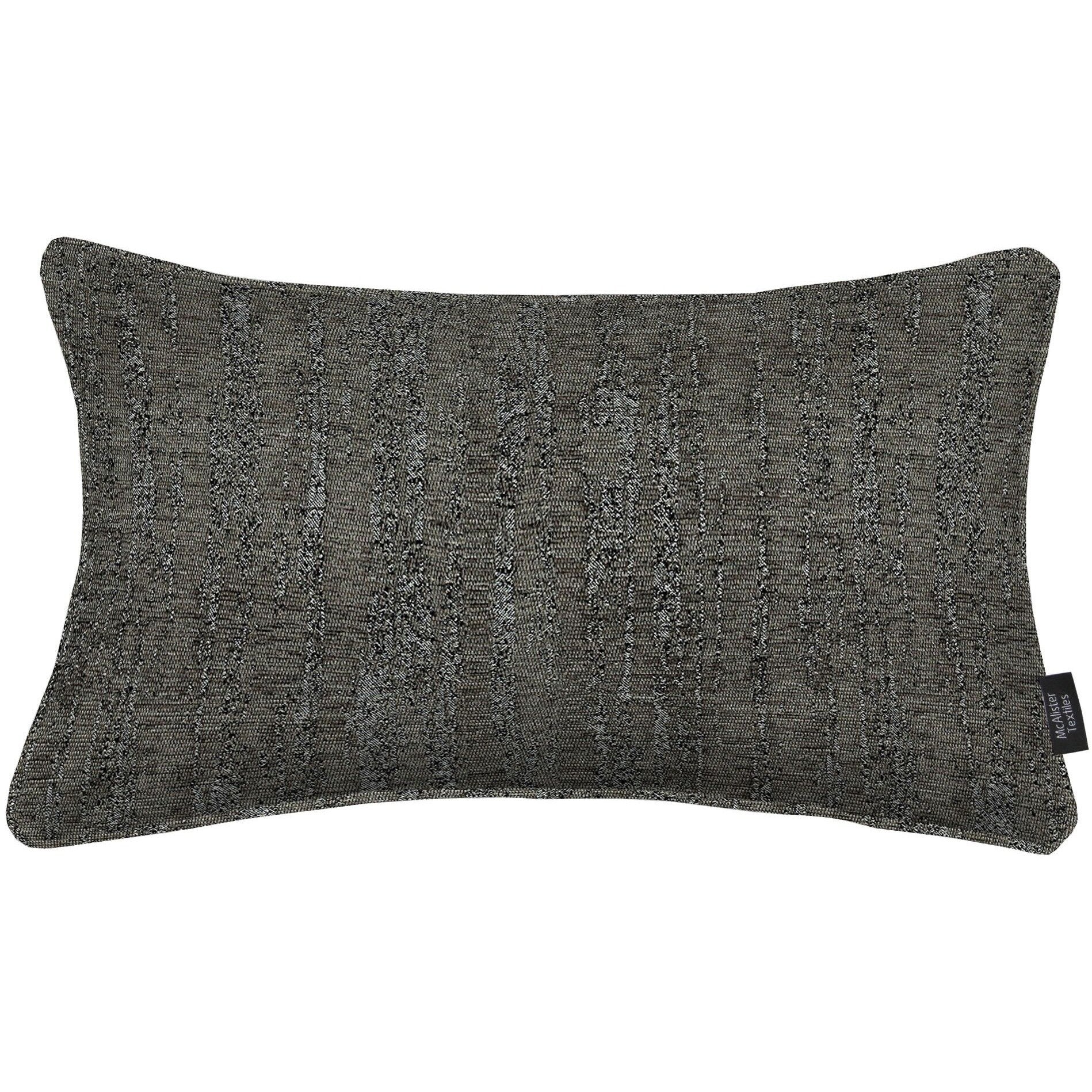 McAlister Textiles Textured Chenille Charcoal Grey Cushion Cushions and Covers Cover Only 50cm x 30cm 