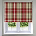 Load image into Gallery viewer, McAlister Textiles Angus Red + White Tartan Roman Blind Roman Blinds Standard Lining 130cm x 200cm 
