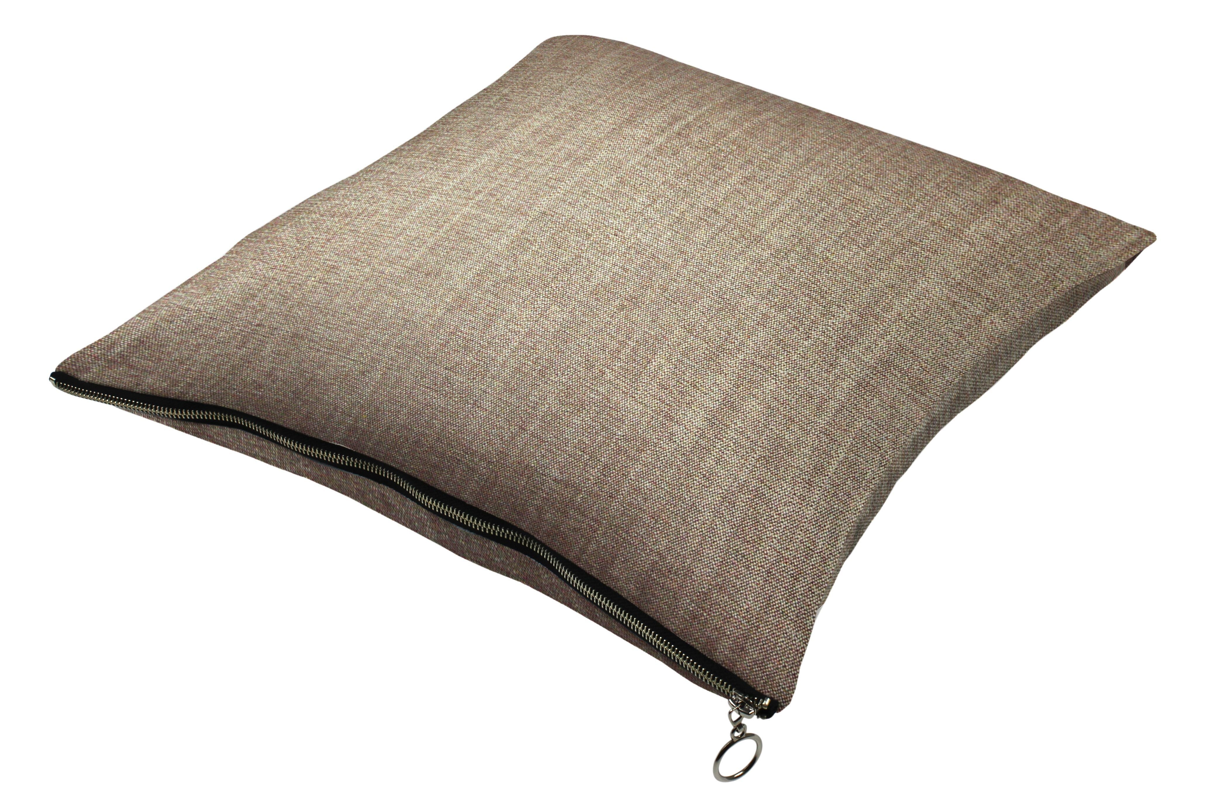 McAlister Textiles Rhumba Zipper Edge Taupe Linen Cushion Cushions and Covers Cover Only 43cm x 43cm 