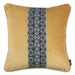 Load image into Gallery viewer, McAlister Textiles Coba Striped Ochre Yellow Velvet Cushion Cushions and Covers Polyester Filler 43cm x 43cm 

