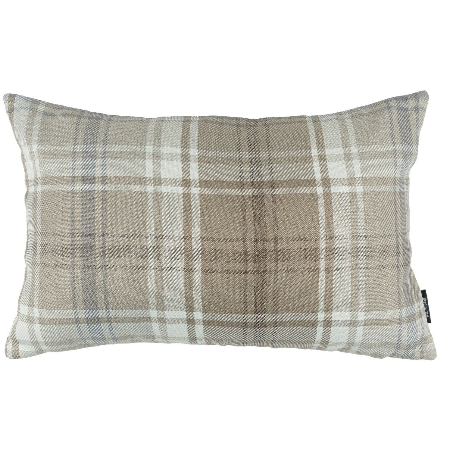 McAlister Textiles Angus Beige Cream Tartan Cushion Cushions and Covers Cover Only 50cm x 30cm 