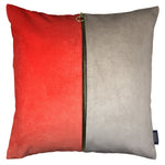 Load image into Gallery viewer, McAlister Textiles Decorative Zip Coral + Beige Velvet Cushion Cushions and Covers Cover Only 43cm x 43cm 
