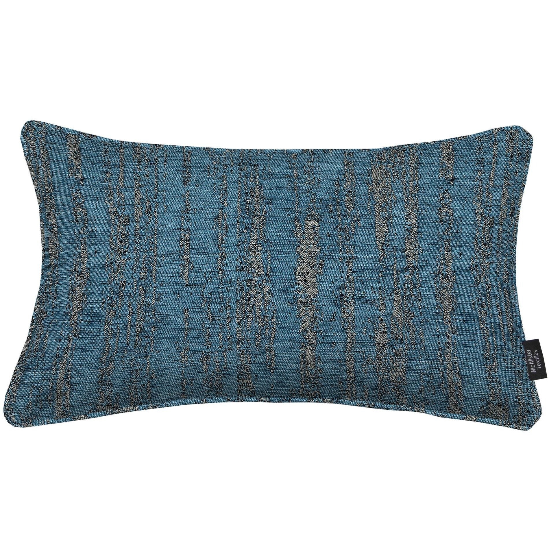 McAlister Textiles Textured Chenille Denim Blue Cushion Cushions and Covers Cover Only 50cm x 30cm 