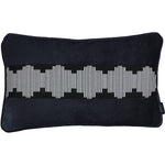 Load image into Gallery viewer, McAlister Textiles Maya Striped Black Velvet Cushion Cushions and Covers Cover Only 50cm x 30cm 
