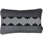 Load image into Gallery viewer, McAlister Textiles Maya Striped Charcoal Grey Velvet Cushion Cushions and Covers Cover Only 50cm x 30cm 
