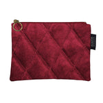 Load image into Gallery viewer, McAlister Textiles Diamond Pattern Red Velvet Makeup Bag Clutch Bag 
