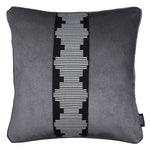 Load image into Gallery viewer, McAlister Textiles Maya Striped Charcoal Grey Velvet Cushion Cushions and Covers Polyester Filler 43cm x 43cm 
