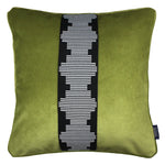 Load image into Gallery viewer, McAlister Textiles Maya Striped Lime Green Velvet Cushion Cushions and Covers Polyester Filler 43cm x 43cm 
