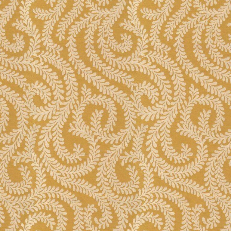 McAlister Textiles Little Leaf Ochre Yellow Curtains Tailored Curtains 