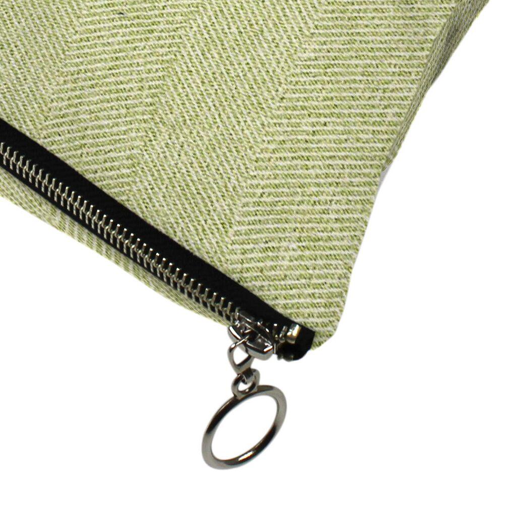 McAlister Textiles Herringbone Zipper Edge Sage Green Cushion Cushions and Covers Cover Only 43cm x 43cm 