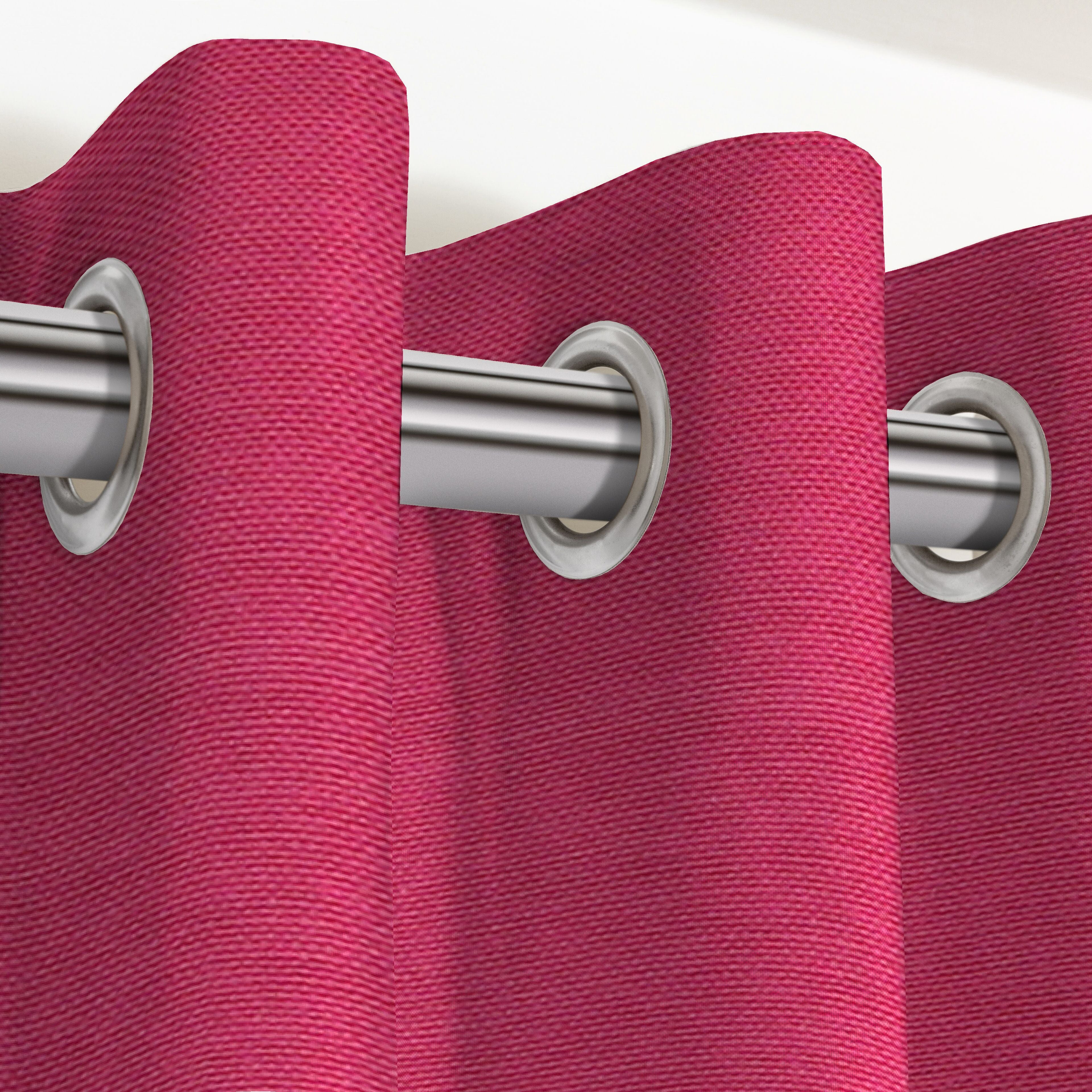 McAlister Textiles Panama Plain Fuchsia Pink Curtains Tailored Curtains 116cm(w) x 137cm(d) (46" x 54") 