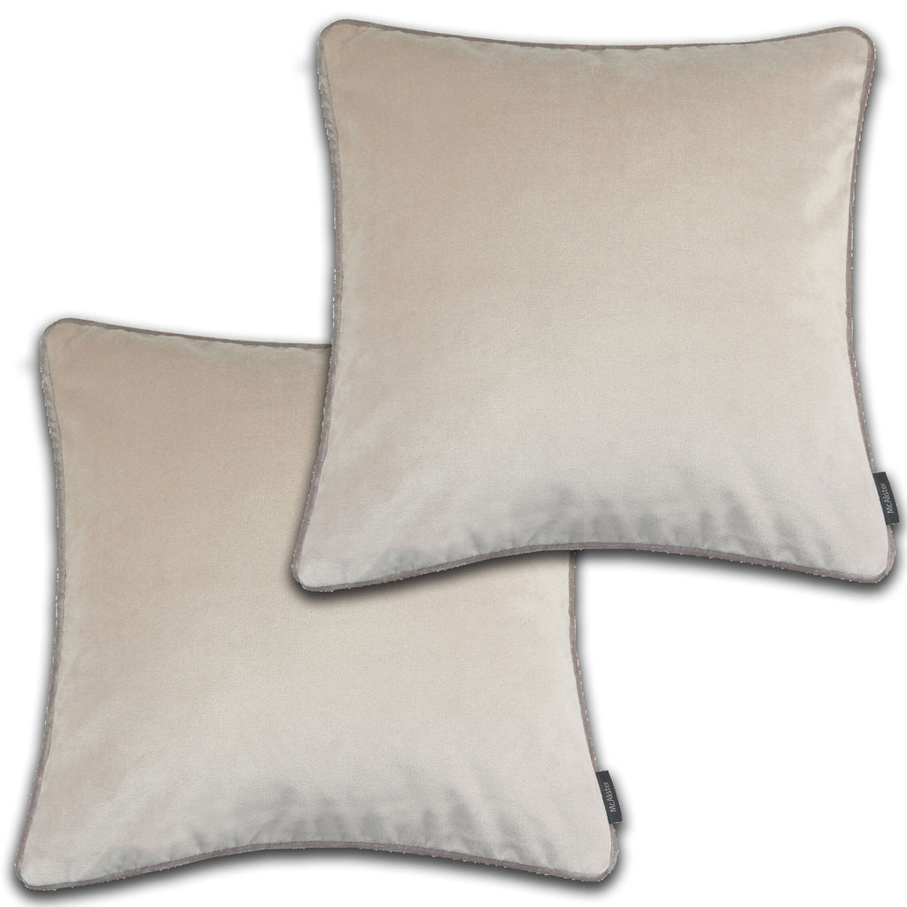 McAlister Textiles Matt Champagne Gold Velvet 43cm x 43cm Cushion Sets Cushions and Covers Cushion Covers Set of 2