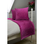 Load image into Gallery viewer, McAlister Textiles Matt Fuchsia Pink Velvet Bedding Set Bedding Set Runner (50x240cm) + 2x Cushion Covers 
