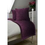 Load image into Gallery viewer, McAlister Textiles Matt Aubergine Purple Velvet Bedding Set Bedding Set Runner (50x240cm) + 2x Cushion Covers 
