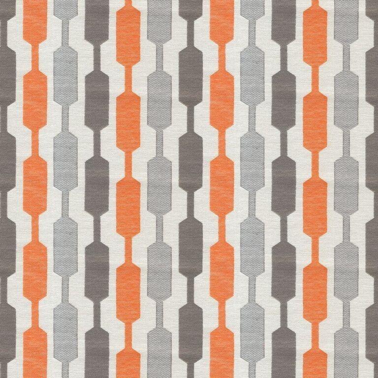 McAlister Textiles Lotta Burnt Orange + Grey Fabric Fabrics 1 Metre 
