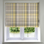 Load image into Gallery viewer, McAlister Textiles Heritage Yellow + Grey Tartan Roman Blind Roman Blinds Standard Lining 130cm x 200cm 
