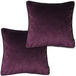 Load image into Gallery viewer, McAlister Textiles Matt Aubergine Purple Velvet 43cm x 43cm Cushion Sets Cushions and Covers Cushion Covers Set of 2 

