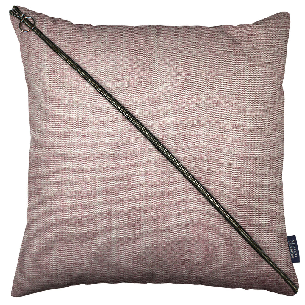 McAlister Textiles Rhumba Diagonal Zip Blush Pink Linen Cushion Cushions and Covers Cover Only 43cm x 43cm 