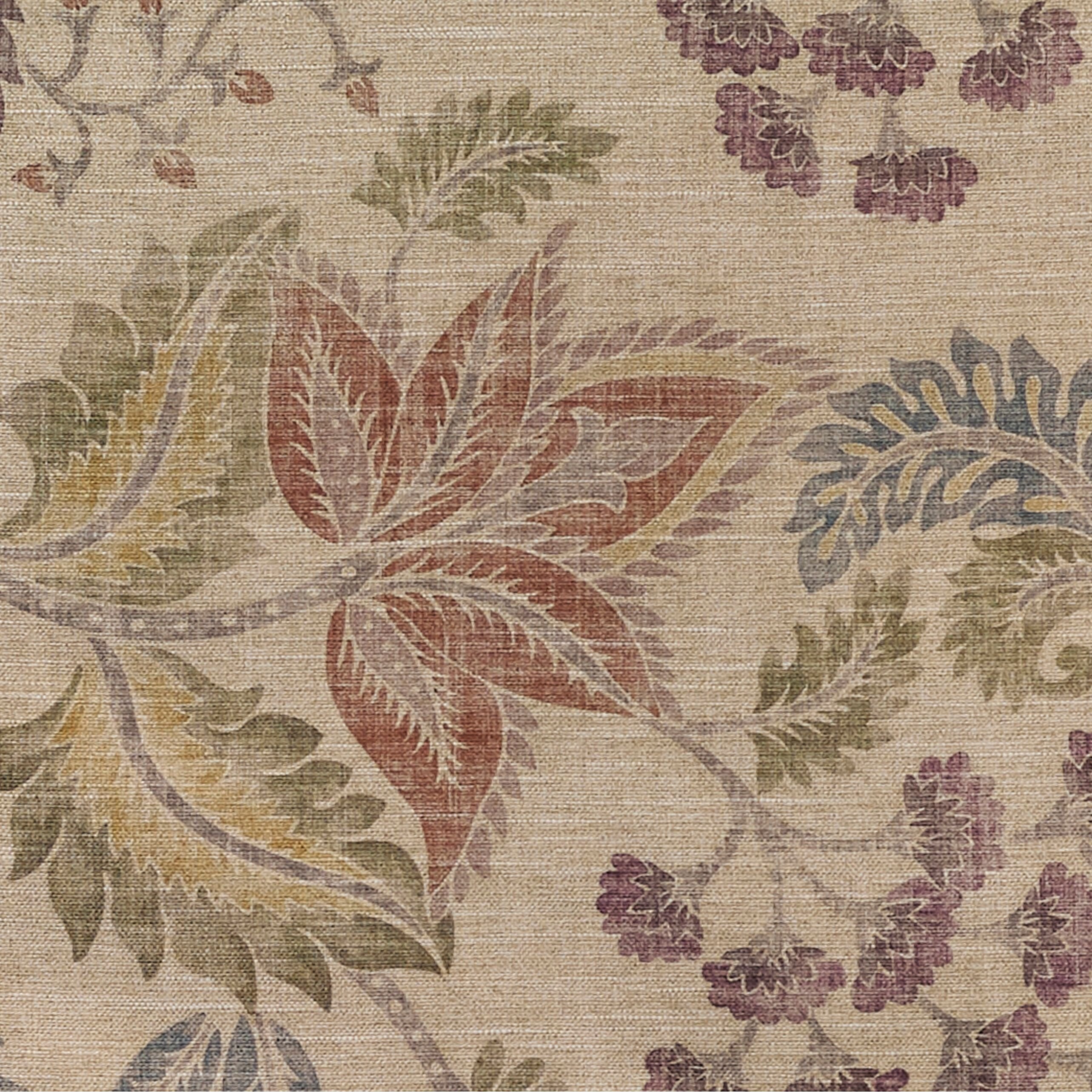 McAlister Textiles Floris Vintage Floral Linen Curtains Tailored Curtains 