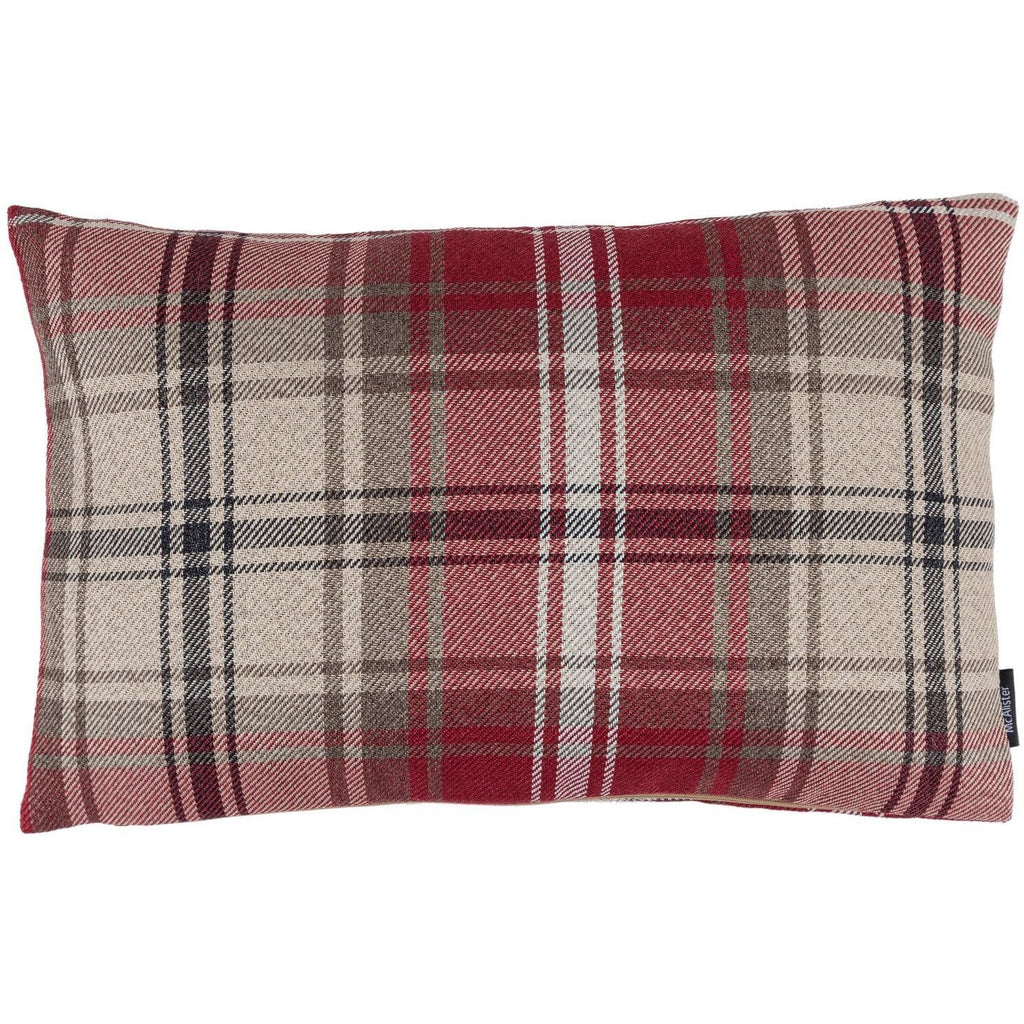 McAlister Textiles Angus Red + White Tartan Cushion Cushions and Covers Cover Only 50cm x 30cm 