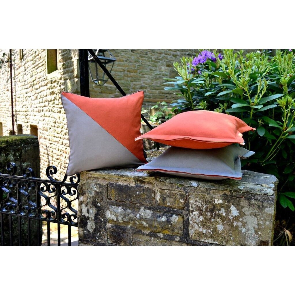 McAlister Textiles Panama Accent Grey + Burnt Orange Cushion Cushions and Covers 