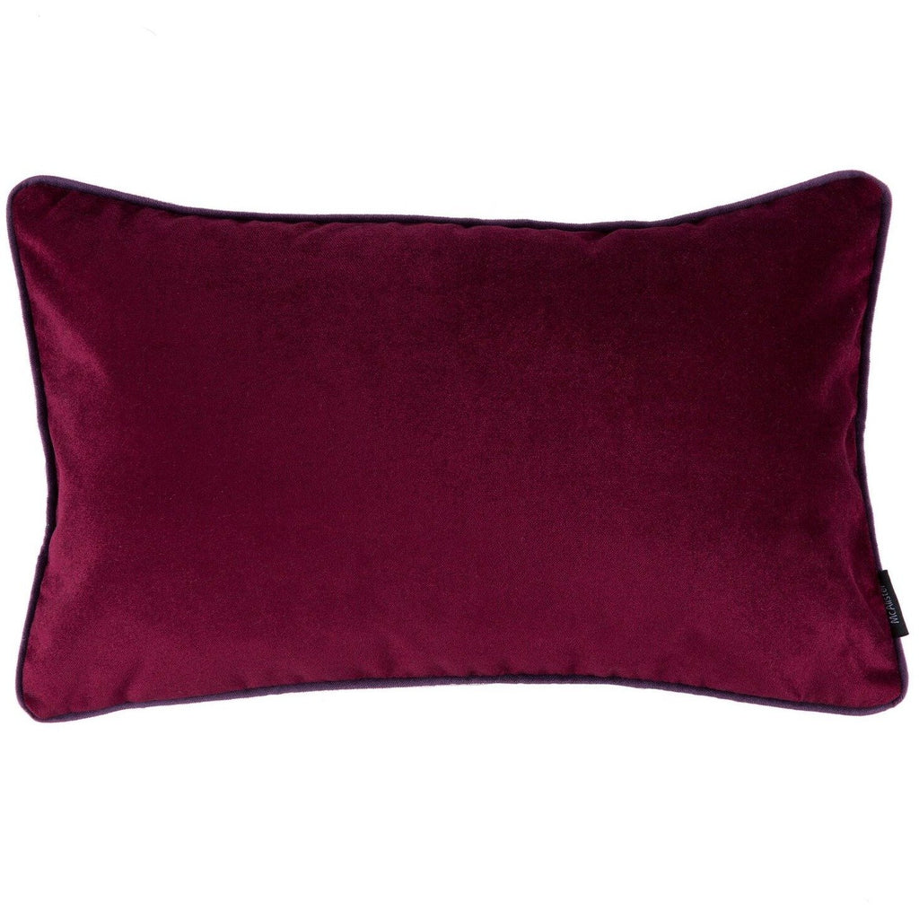 McAlister Textiles Matt Wine Red Velvet Cushion Cushions and Covers Cover Only 50cm x 30cm 