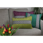 Load image into Gallery viewer, McAlister Textiles Cancun Striped Lime Green Velvet Cushion Cushions and Covers 
