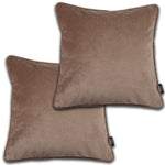 Load image into Gallery viewer, McAlister Textiles Matt Mocha Brown Velvet 43cm x 43cm Cushion Sets Cushions and Covers Cushion Covers Set of 2 
