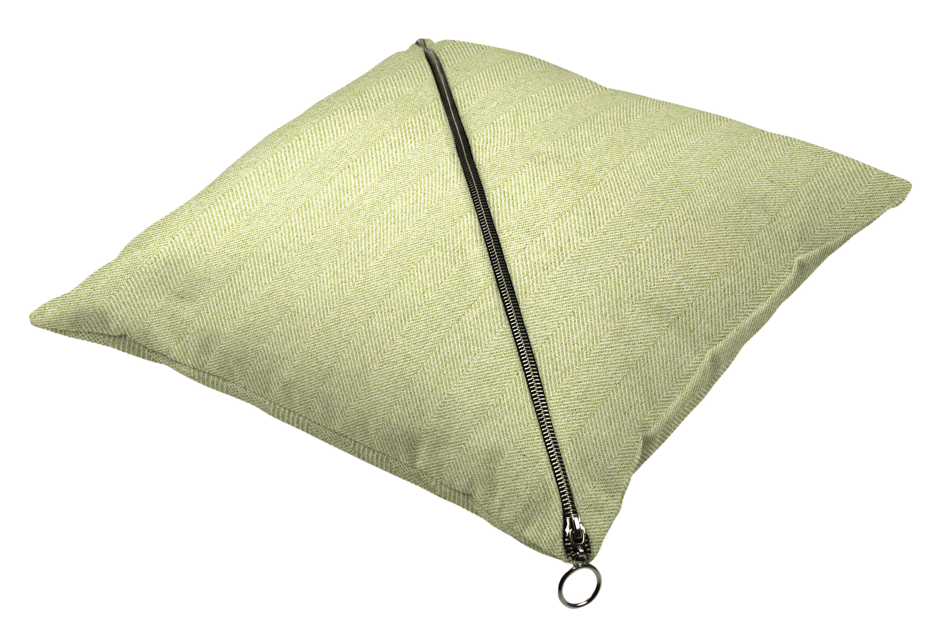 McAlister Textiles Herringbone Diagonal Zip Sage Green Cushion Cushions and Covers 